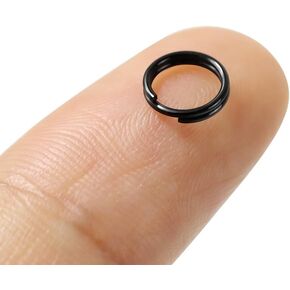 30pcs 6mm حلقات مفتاح أسود صغير مقسم ، مفاتيح صغيرة ، حلقات القفز للقلائد ، المفاتيح ، مرفق المجوهرات