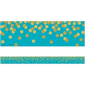 Teacher Created Resources Teal Confetti Straight Border Trim (TCR8869)
