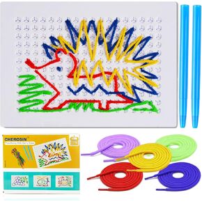 Fine Motor Threading Boards for Kids - Pencil Grasp Fine Motor Toys Sensory Learning Boards for Preschooler, Calm Down Activity Therapy Toys Gifts for 3 4 5 6 Year Old Kids Boys Girls