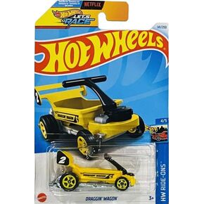 العجلات الساخنة Draggin 'Wagon (صيد الكنز الأصفر) ، HW Ride-ons 4/5