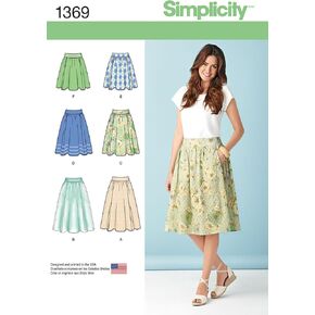 Simplicity 1369 Women's Skirt Sewing Pattern, Sizes 6-14