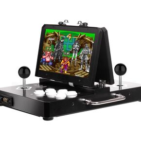 Arcade Machine 10 "x2 اثنين من شاشة Mini Arcade Game Console مع قذيفة معدنية مغلقة ، يمكن شحن 20000+ ألعاب الرجعية