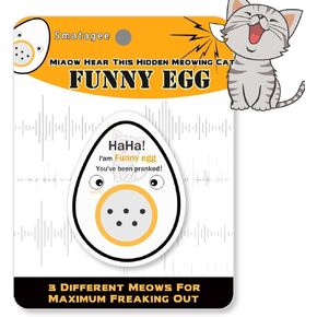 Smatagee Funny Egg Meowing Cat Hidden Annoying Prank Joke Gag Sound,Mini Hidden Prank Noise Maker for Adults,April Fool's Day Practical Joke,Gag Gifts,Small Size Prank at Home,Office