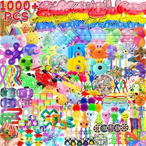 1000+ PCS Party Favors for Kids,Fidget Toys Pack,Valentines Stocking Stuffers, Birthday Gift, Treasure Box,Goodie Bag Stuffers, Carnival Prizes, Toys Filler Sensory Toy for Classrooom
