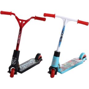 2Pcs Black and Blue Finger Scooter Mini Two Wheel Things,Mini Scooters Finger Board,Tiny Trick Scooter for Party Favors,Finger Training,Gifts,Juggling Sets,Skateboards Finger Boards and Finger Bikes