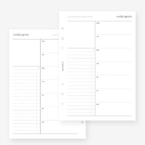A5 Undated Weekly No.11 Week on One Page Planner Insert for Filofax A5, LV GM agenda refill 6 hole 5.8 x 8.3