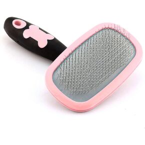 فرشاة Slicker ، فرشاة الكلب Petpawjoy برفق تنظيف فرشاة دبوس لتلقي فرشاة شعر الكلب للكلاب الصغيرة جرو يوركي القلاع القطط ، الوردي ، وردي