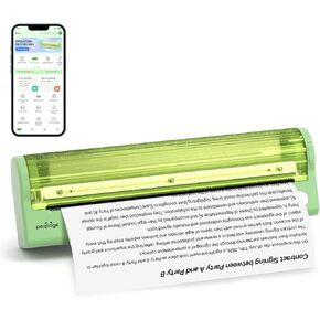 P80 Portable Printer ، Thermal Wireless Bluetooth Printer Support 8.5 "× 11" خطاب أمريكي وقانوني ، ورقة حرارية A4 ، الطابعة غير المتوافقة مع iOS ، Android Phone ، أجهزة الكمبيوتر المحمولة (Green 203DPI)