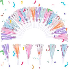 36 Pcs Party Blowers Noisemakers, Glitter Fringed Metallic Noise Makers for Birthday Celebrations Graduation Events Sporting Gatherings Festive Party Favors Supplies