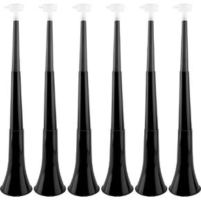 6 Pieces Collapsible Stadium Horn 24 Inch Plastic Trumpet Horn Stadium Horn Noise Maker for Sporting Events Sports Themed Party Supplies (Black)