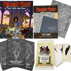 زنزانة حرفة في نهاية المطاف DM Starter Kit Vol 1+ ​​City Stone/Dungeon Stone Map+ DM Journals+ NPC Booster Packs