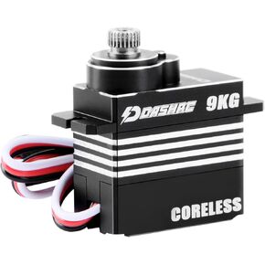 9KG Digital Servo, Coreless Motor High Torque Servo, Waterproof Metal Gear Micro Servo for 1/18 RC Redcat Ascent-18 Crawler Upgrades, Black