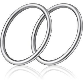 3 بوصة معدنية O-Ring متعددة الأغراض نوع ثقيل من نوع اللحام الملحم 304 حلقات الفولاذ المقاوم للصدأ حلقة جولة ناعمة لتعليق الحرف سلة الزهور ، 6 × 60 مم-2 عبوة