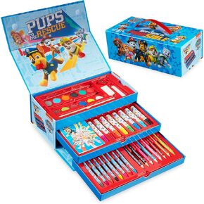 Paw Patrol Colored Pencils Art Supplies Kids Set Coloring Stationery Girls Boys Drawing Pencils Supplies Travel Case with Crayons Arts and Crafts for Kids 4-12 (Multicolor)