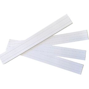 Ruled Sentence Strips, Thick Paper - 80lb Cardstock 3 x 24 Inches, White, Pack of 100 - Ideal for Classrooms, Offices, or Homes (100)