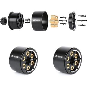 RCAWD 2PCS Cyberwheelz 2.2 Beadlock Wheel Rim Detachable Counterweights for 1/10 RC Crawler Series Upgrades Parts Black