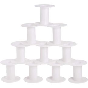 PH PandaHall 20pcs Empty Plastic Spools, 2 Inch Ribbon Spool White Wire Spools Thread String Bobbin Weaving Bobbins Craft Spools for Embroidery Thread, Yarn, Ribbon, Crafts and Sewing