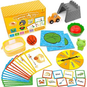 Positional Word Learning Set|Manipulatives Match Games|Educational Games for Kids Ages 4|STEM Learning Activities| Flash Cards for Toddlers 3-5|Fine Motor Skills|Speech Therapy Toys