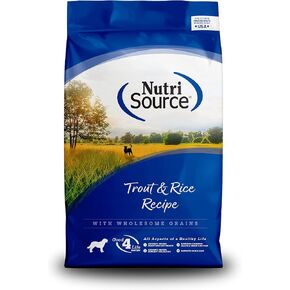NutriSource Dry Dog Food, Trout and Rice, 26LB