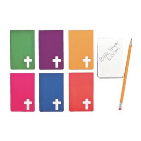 Fun Express Religious Notepads With Cross Design - Easter Notepads - Bulk set of 24 - Church Stationery, Sunday School Handouts, Christian Party Favors, Easter Party Favors