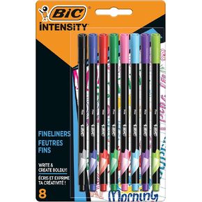 BIC Intensity Fineliner Fine in verschiedenen leuchtenden Farben – 8er Set