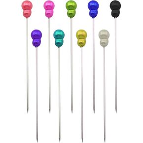 XGNG 4 Boxes (400pcs) Colourful Gourd Pins Positioning Pins DIY Decorative Clouds Big Head Pins Handmade Sewing Boxed Beaded Pins Fabric Sewing Pins Crafts Tailoring Long Head Pins