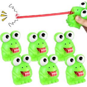 6 Pcs Stress Frog Toys Tongue Sticking Out Novelty Relief Squeeze Toys Stress Screaming Party Decor Passover Frog Stress Ball for Adults Passover Gifts Stress Decompression Relief
