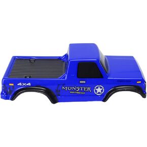 LBEC RC Car Body, Easy Installation PE Material Lifelike Cool RC Body Shells for 1:24 Tracked Vehicle (Blue)