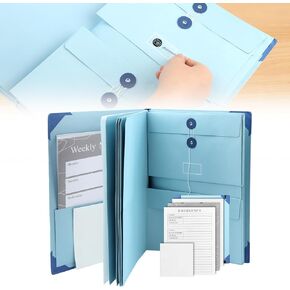 Document Organizer Folio, Important Document Organizer, in Case I Go Missing Binder, Pocket Organ Storage Binder, for Birth Certificate, Social Security Cards, Estate Planning