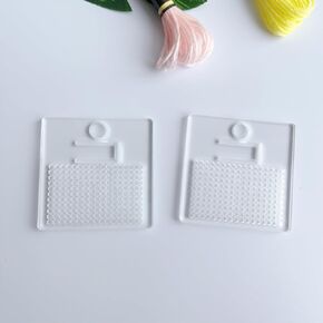 Set of 20 Swatch Plates, Clear Acrylic Floss Swatches, Acrylic Thread Swatches, Variegated Thread Drops, Label Holder (20 PCS)