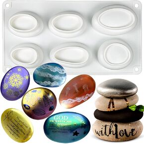 Pebbles Molds, 3D Pebbles Stone Silicone Molds for Baking French Dessert Mousse Cake or Candle Soap Plaster Concrete Art Paint Rocks Gift