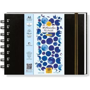 Zen Sangam Square Artists' Watercolor Wiro Journal - 25 Sheets(50 Pages) - 245GSM 20% Cotton Cold Pressed Watercolour Paper - Spiral Watercolor Book (10.5cm x 10.5cm)