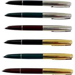 Hero 616 Fountain Pen With Iridium Tipped Nib.3 PCS Golden Cap, 3 PCS Sliver Cap.