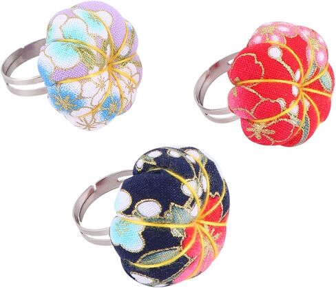 Healifty 3pcs Pin Cushion Ring لخياطة دبوس الإبرة وسادة الإصبع pincusion قابلة للتعديل للملحقات وسادة سلامة سلامة الخياطة (لون عشوائي) (لون عشوائي) in Kuwait