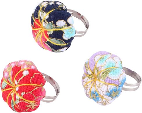 Healifty 3pcs Pin Cushion Ring لخياطة دبوس الإبرة وسادة الإصبع pincusion قابلة للتعديل للملحقات وسادة سلامة سلامة الخياطة (لون عشوائي) (لون عشوائي) in Kuwait