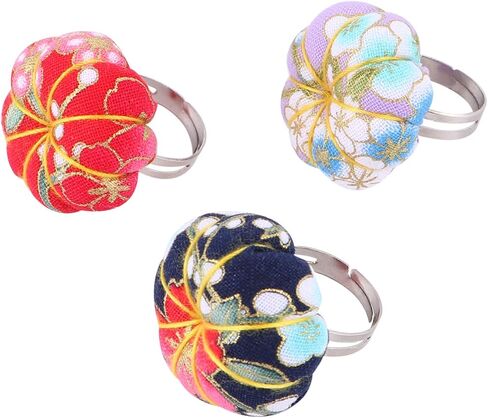 Healifty 3pcs Pin Cushion Ring لخياطة دبوس الإبرة وسادة الإصبع pincusion قابلة للتعديل للملحقات وسادة سلامة سلامة الخياطة (لون عشوائي) (لون عشوائي) in Kuwait