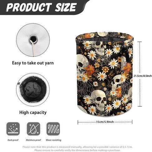حقيبة خيوط Sellikakes Daisy Skull ، Crochet Tote Knitting Bag Yarn Storage Organizer Case for Crochet Hooks Teedles Knitting Kit للمبتدئين in Kuwait