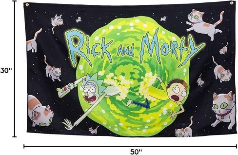Rick and Morty Wall Banner (30" by 50") (Portal & Cats) in Saudi Arabia