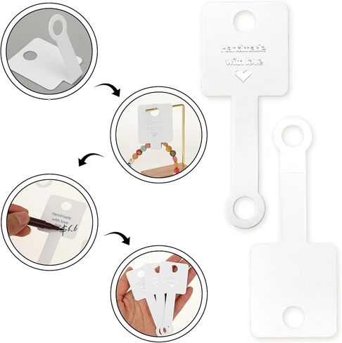 100 Pcs Keychain Packaging, Bracelet Packaging Self Adhesive Bracelet Display Card Small Business, Bracelet Stand for Supplier Jewelry, Bracelet, Earring Display Jewelry Making Supplies(White) in Kuwait
