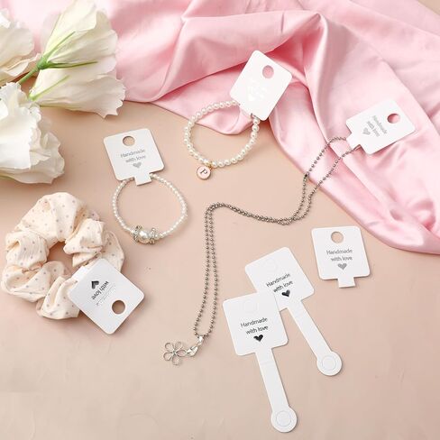 100 Pcs Keychain Packaging, Bracelet Packaging Self Adhesive Bracelet Display Card Small Business, Bracelet Stand for Supplier Jewelry, Bracelet, Earring Display Jewelry Making Supplies(White) in Kuwait