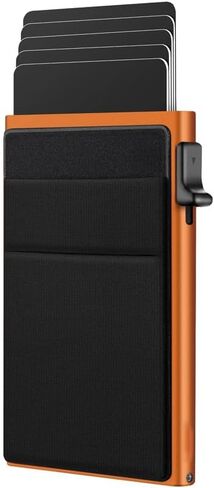 Credit Card Holder - Slim Wallet for Men with Money Pocket, Pop Up Wallets RFID Blocking Minimalist Card Case Holds 5 Cards and Notes in Saudi Arabia