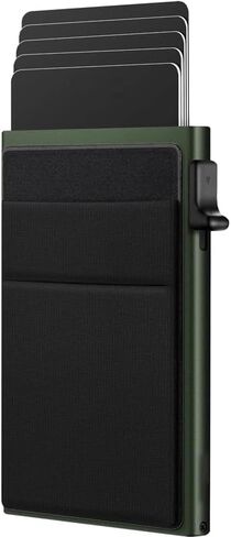 Credit Card Holder - Slim Wallet for Men with Money Pocket, Pop Up Wallets RFID Blocking Minimalist Card Case Holds 5 Cards and Notes in Saudi Arabia