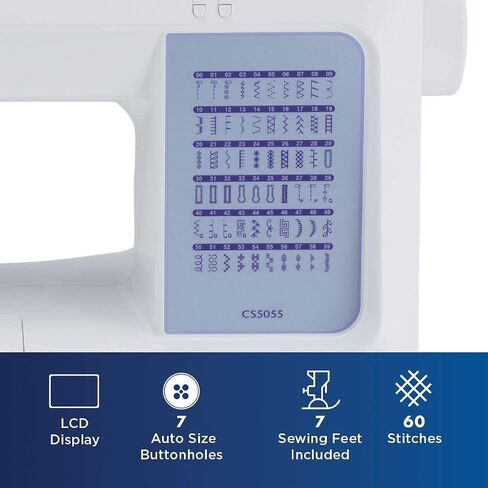 Brother CS5055 آلة الخياطة المحوسبة و 5300A تخزين وحمل البلاستيك الصلب ، SASEW6 Premium خياطة خيط 6 عبوات مشمولة in Saudi Arabia