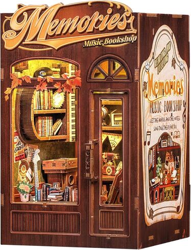 Fsolis Book Nook Kit, DIY Miniature House Room Kit for Adult Activity Mini Puzzle Booknooks Bookshelf Alley Decor Gifts for Women Teenagers Craft Lovers（OWL Bookstore） in Kuwait