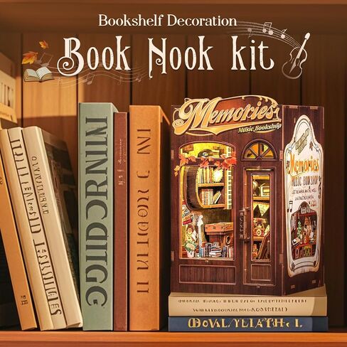 Fsolis Book Nook Kit, DIY Miniature House Room Kit for Adult Activity Mini Puzzle Booknooks Bookshelf Alley Decor Gifts for Women Teenagers Craft Lovers（OWL Bookstore） in Kuwait