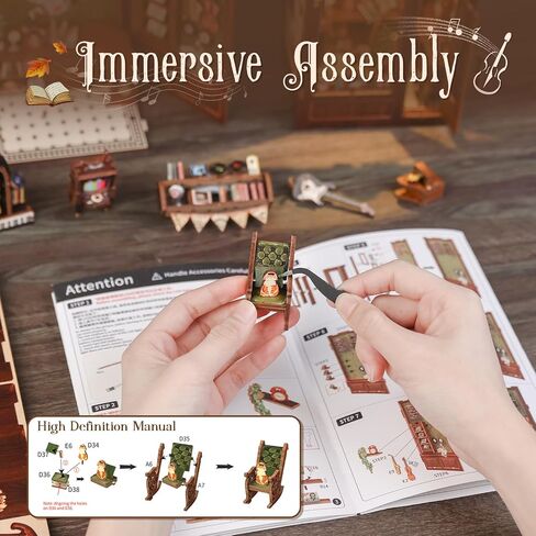 Fsolis Book Nook Kit, DIY Miniature House Room Kit for Adult Activity Mini Puzzle Booknooks Bookshelf Alley Decor Gifts for Women Teenagers Craft Lovers（OWL Bookstore） in Kuwait