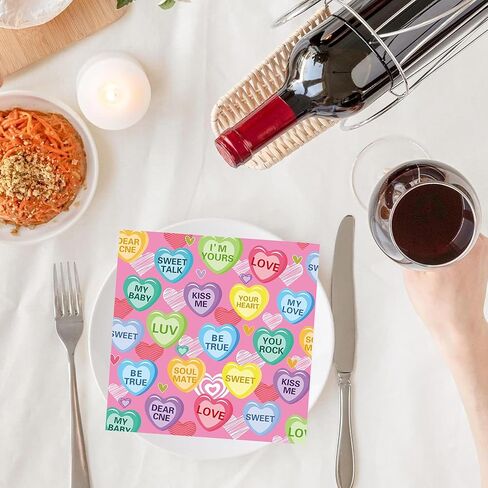 40 PCS Love Heart Party Napkins Valentine Printe Party Party Napkins Valentine Luncheon Factiped Paper Paper Fackins Valentine Paper Fackins Valentine Party Party Supplies in Kuwait