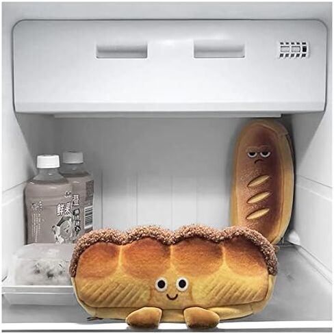HSYHERE Creative Cute Novelty Funny Face Simulation Real Food Theme Toast Hotdog Bread Character Soft Stuffed Surface Clothes Zipper Pencil Box Pencil Bag Pencil Case Pencil Holder Pouch -Bread in Saudi Arabia
