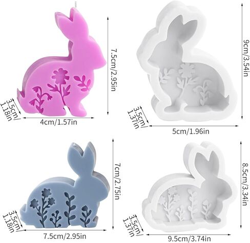 قالب شمعة أرنب عيد الفصح ، قوالب الشموع لصنع الشموع ، قالب شمعة ثلاثية الأبعاد قابلة لإعادة استخدام in Kuwait