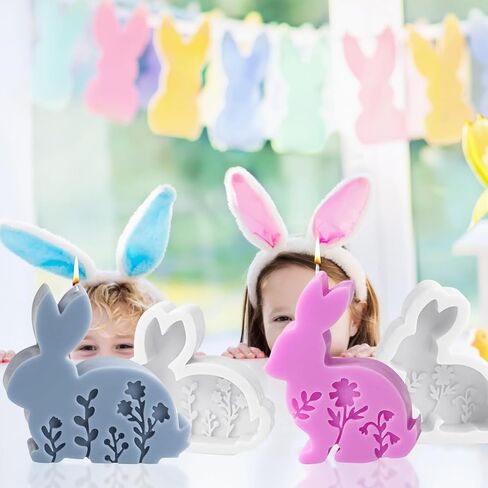 قالب شمعة أرنب عيد الفصح ، قوالب الشموع لصنع الشموع ، قالب شمعة ثلاثية الأبعاد قابلة لإعادة استخدام in Kuwait